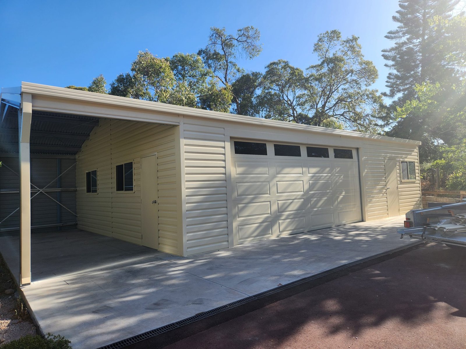 Garaport combo in the Perth Hills — shed builder Parkerville
