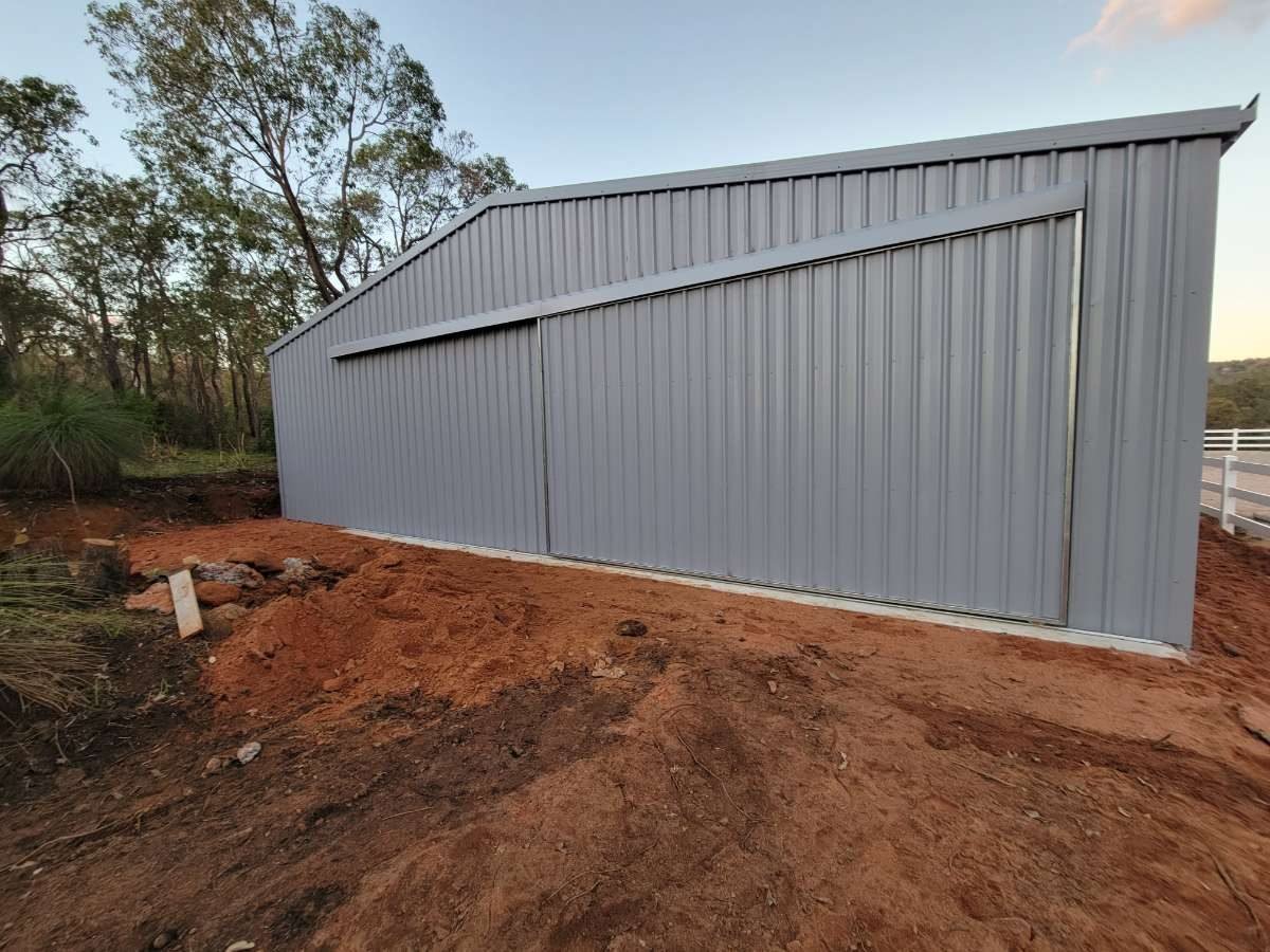 Rural shed on red dirt near Parkerville — shed builder Parkerville